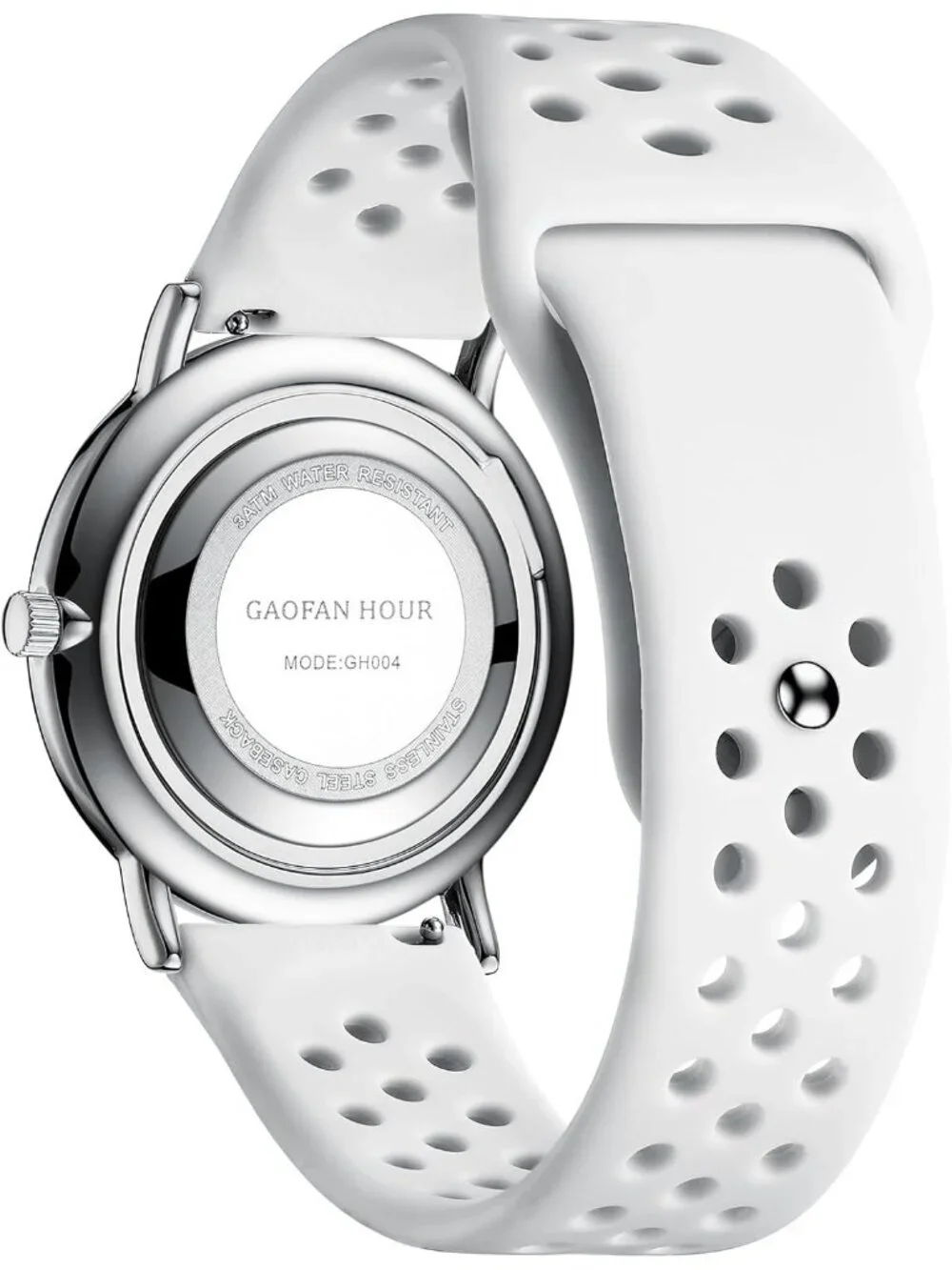 Women's All White Silicone Band Medical Professionals Luminous Waterproof Watch
